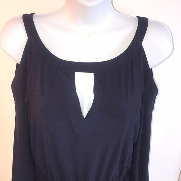 Emma & Michele Navy Cropped Jumper Jumpsuit Wide Legs Women’s Size Small - Picture 4 of 15